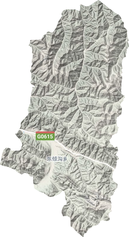 东倾沟乡地形地图
