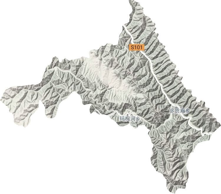多贡麻乡地形地图
