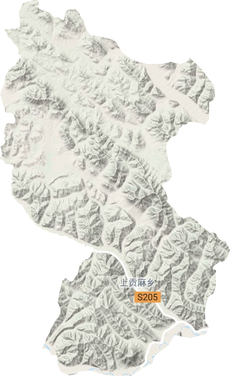 上贡麻乡地形地图