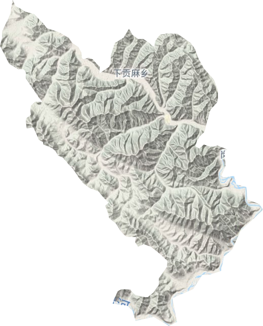 下贡麻乡地形地图