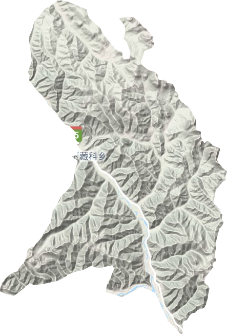 下藏科乡地形地图