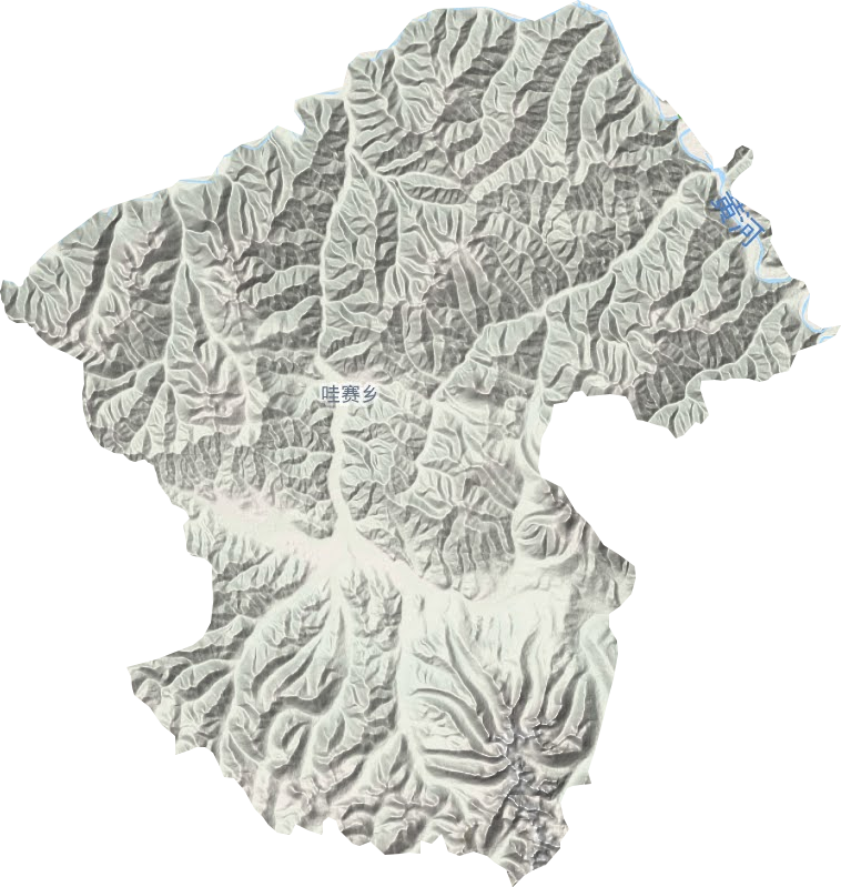 哇赛乡地形地图