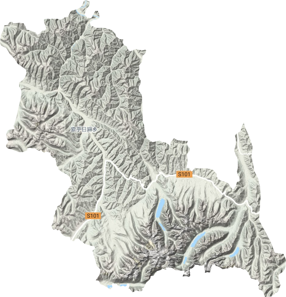 索呼日麻乡地形地图