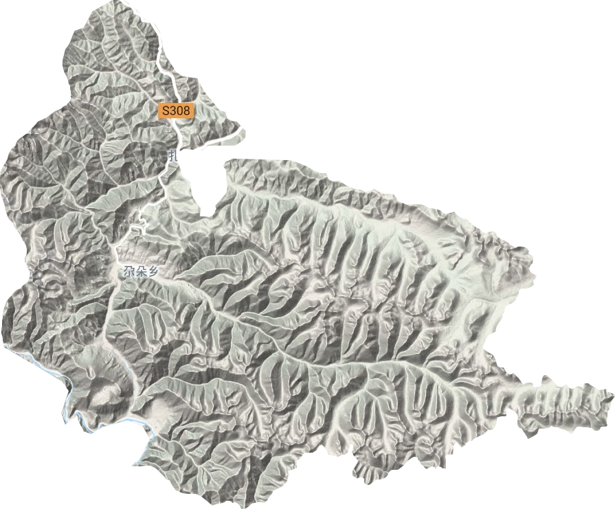 尕朵乡地形地图