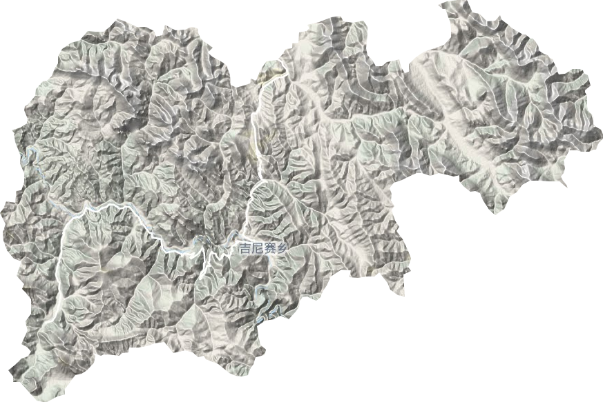 吉尼赛乡地形地图