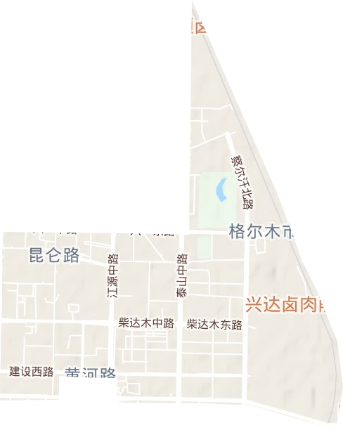 昆仑路街道地形地图