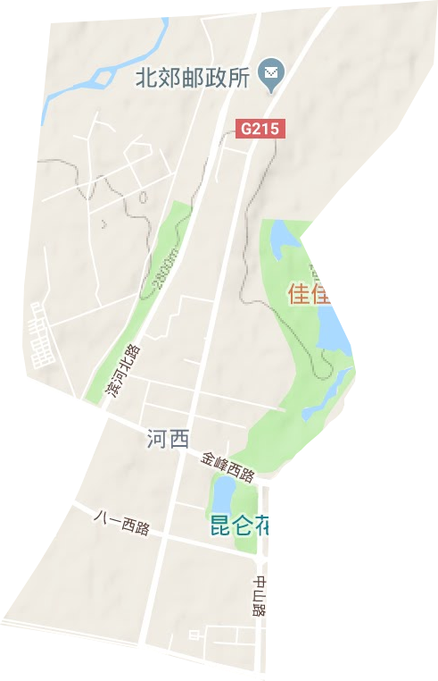 河西街道地形地图