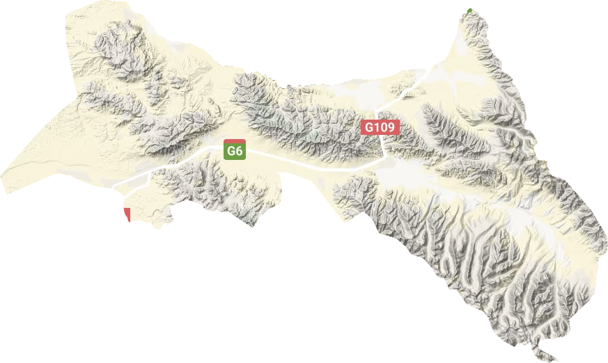 夏日哈镇地形地图