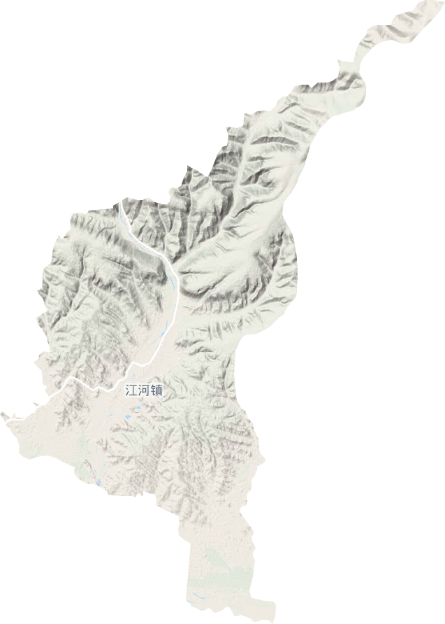 江河镇地形地图