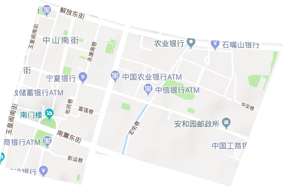 中山南街街道地形地图