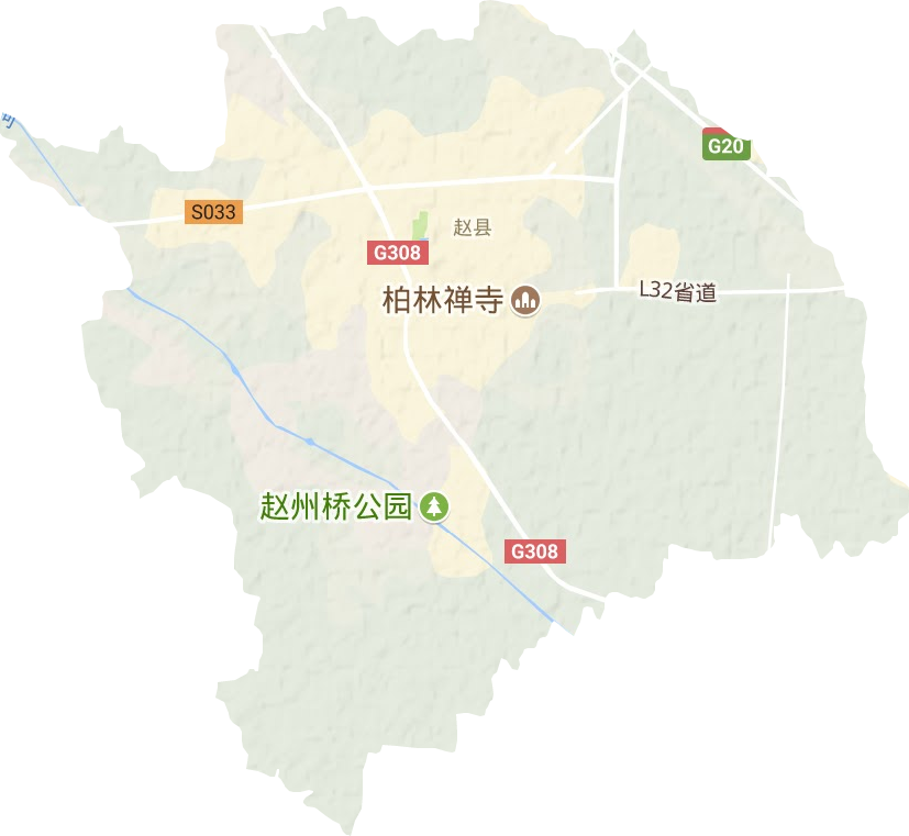 赵州镇地形地图