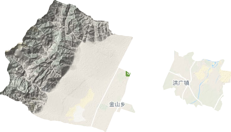 洪广镇地形地图