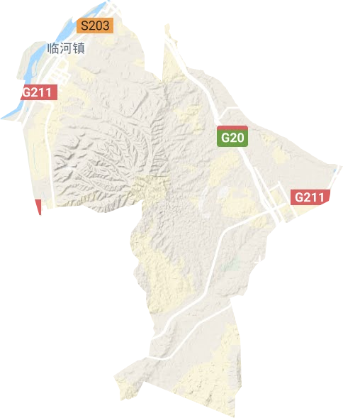 临河镇地形地图