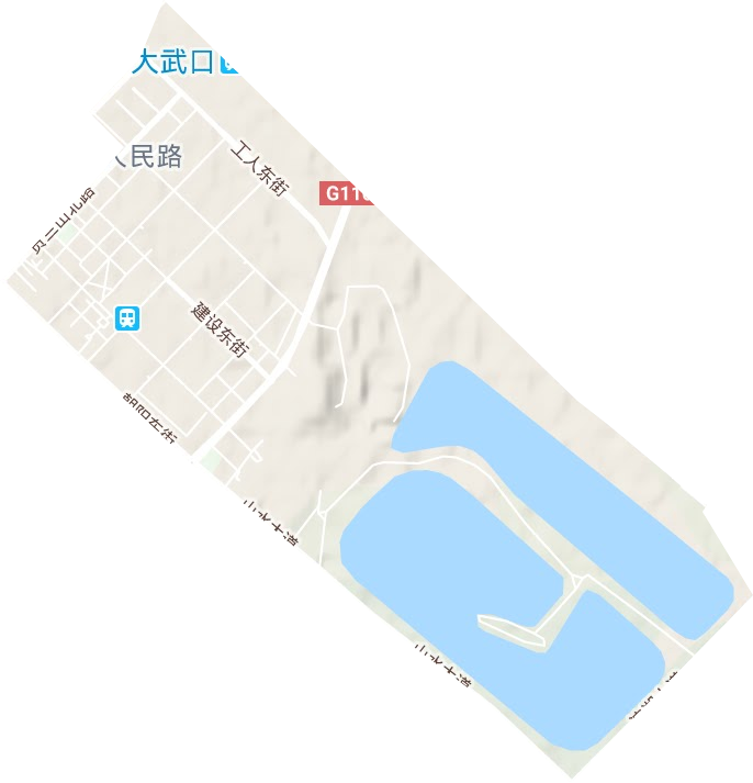 人民路街道地形地图