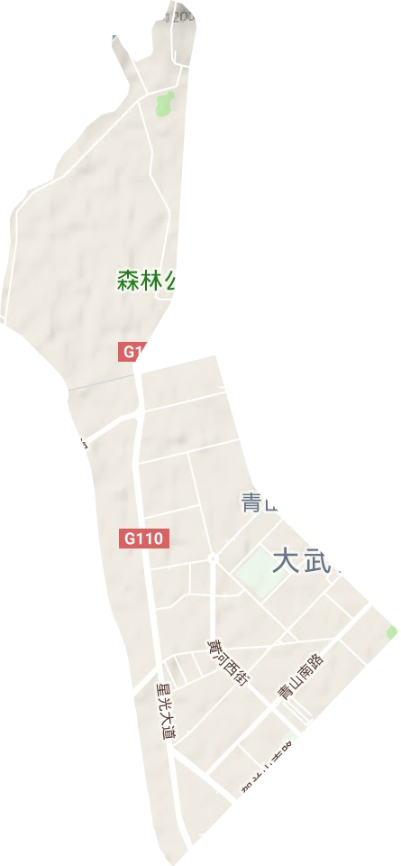 青山街道地形地图