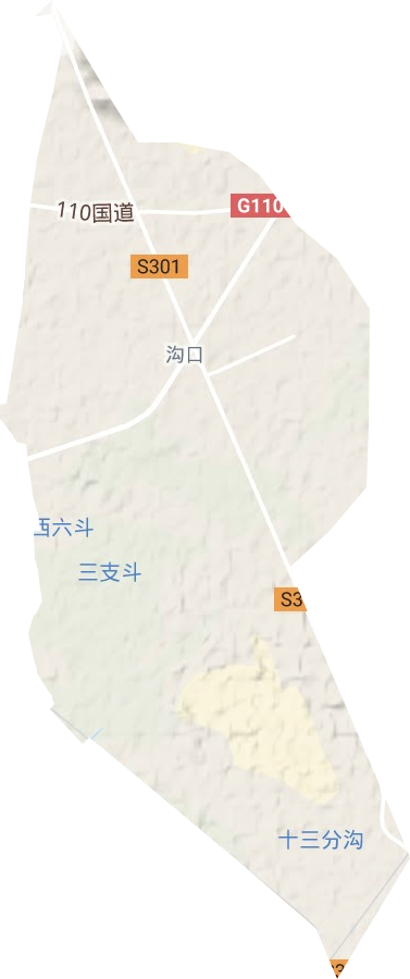 沟口街道地形地图