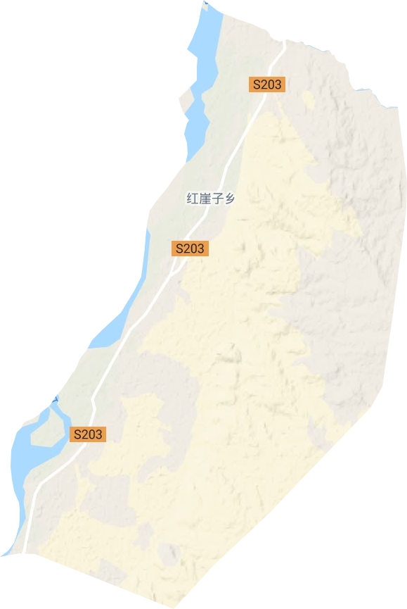 红崖子乡地形地图