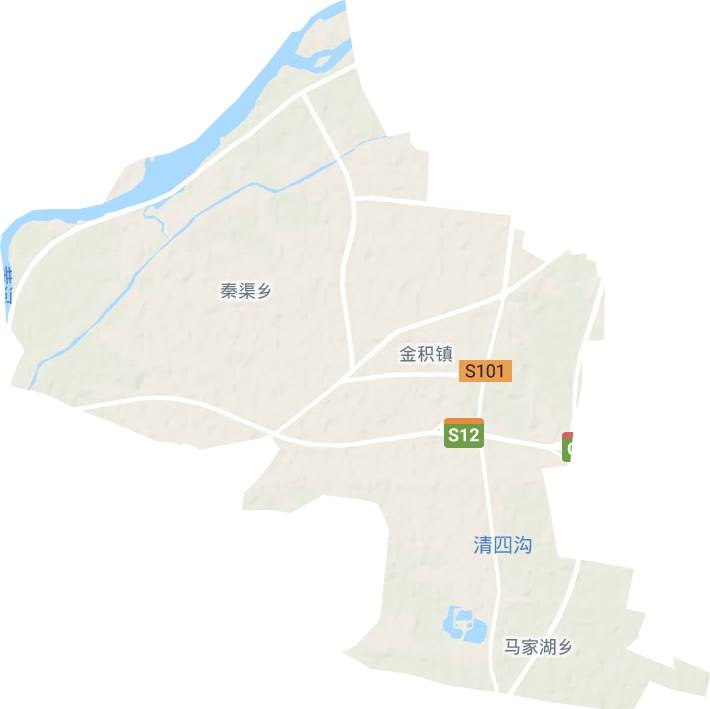金积镇地形地图