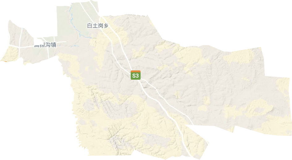 扁担沟镇地形地图
