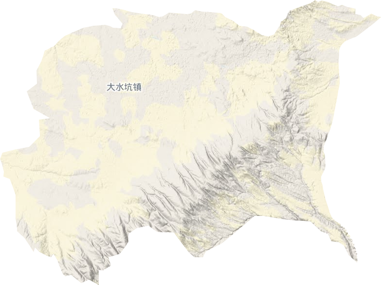 大水坑镇地形地图