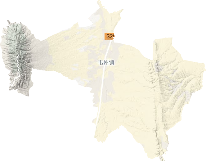 韦州镇地形地图