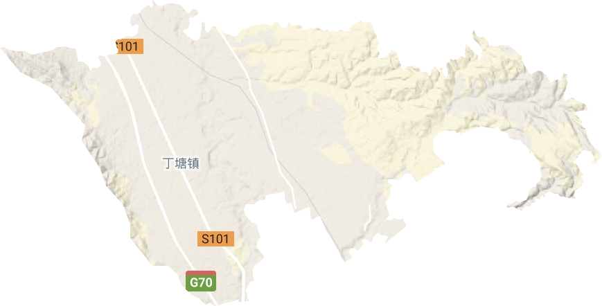 丁塘镇地形地图
