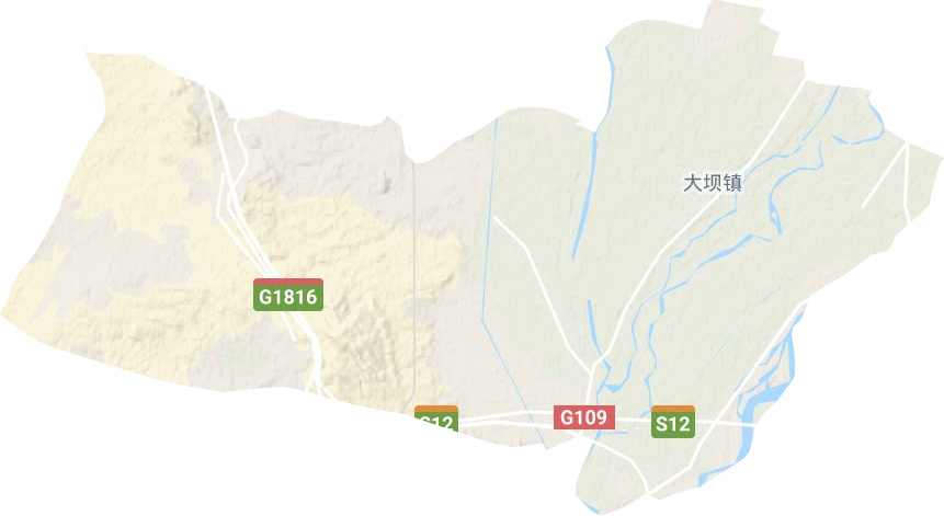 大坝镇地形地图