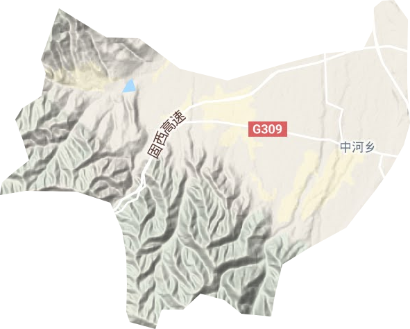 中河乡地形地图