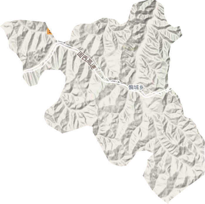 偏城乡地形地图