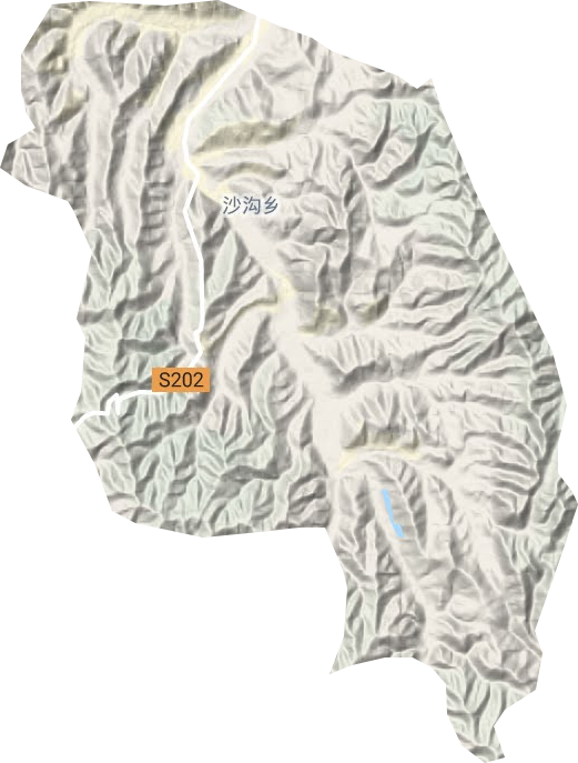 沙沟乡地形地图