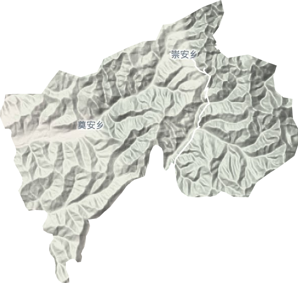 奠安乡地形地图