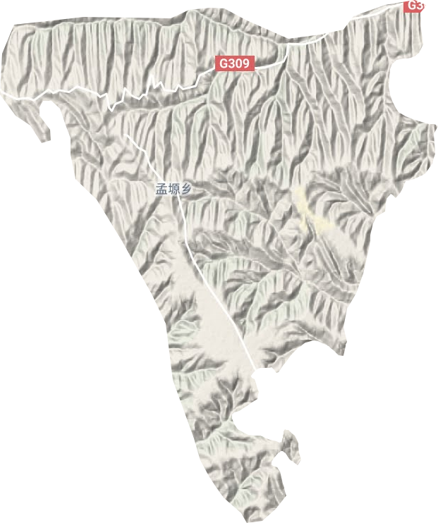 孟塬乡地形地图