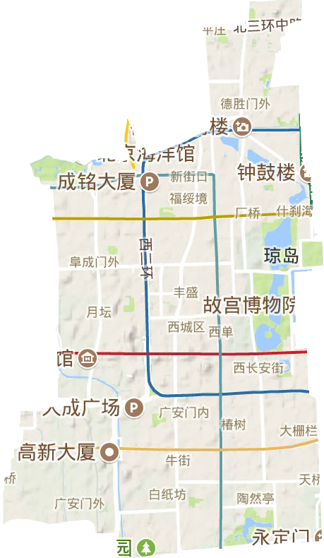 西城区地形地图
