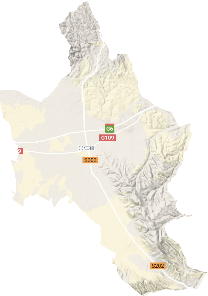 兴仁镇地形地图