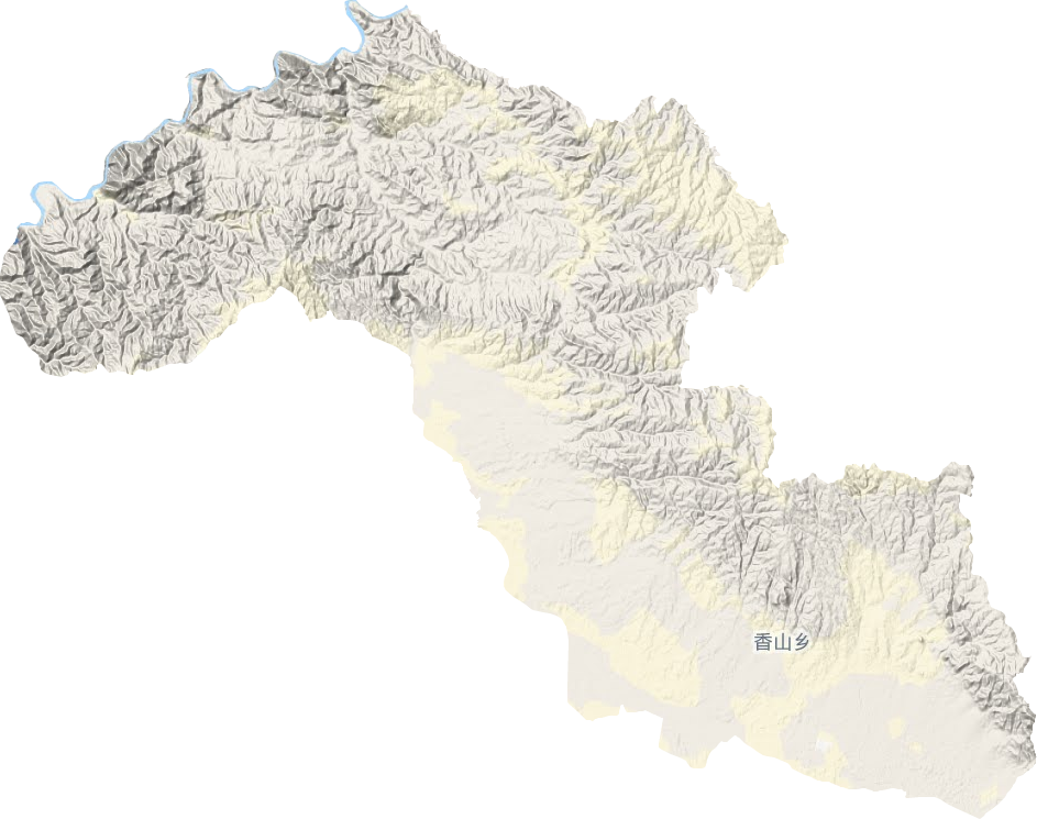 香山乡地形地图