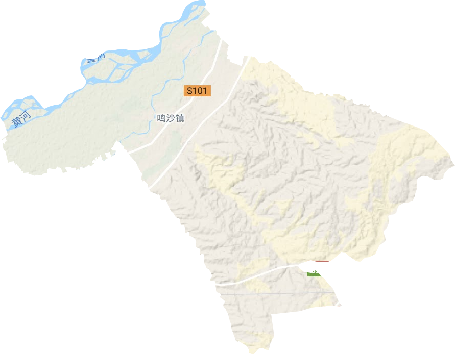 鸣沙镇地形地图