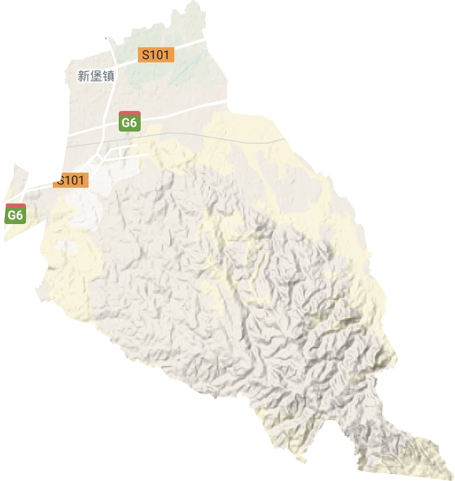 新堡镇地形地图