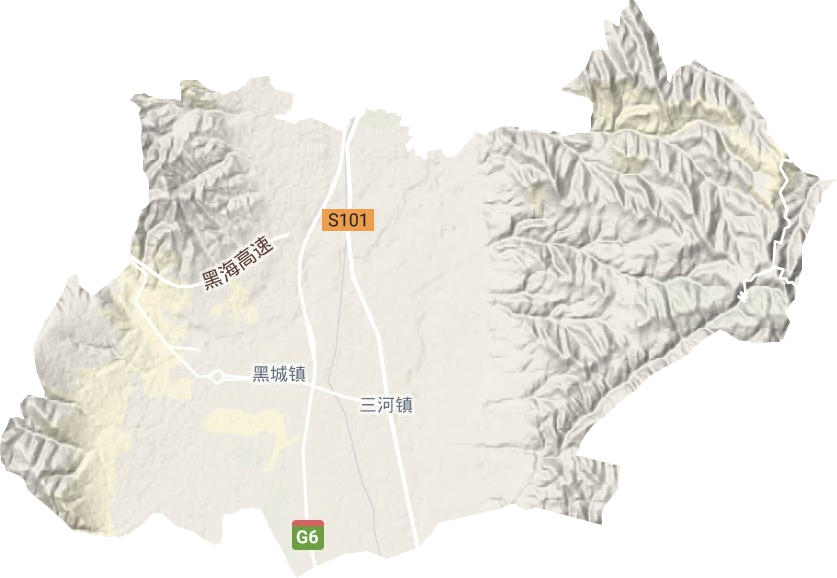 三河镇地形地图