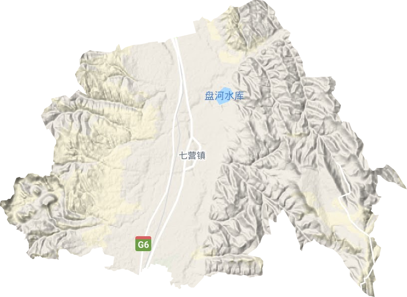 七营镇地形地图