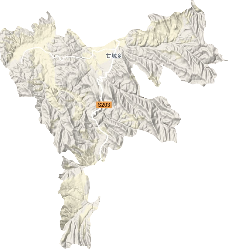 甘城乡地形地图