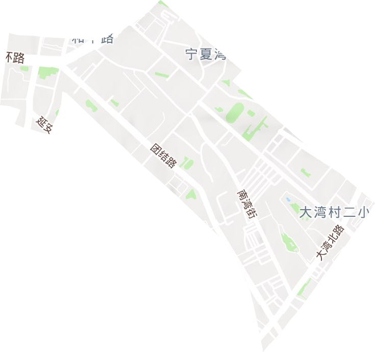 团结路街道地形地图