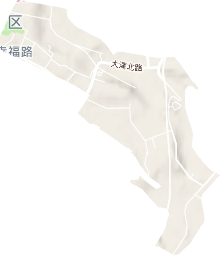 幸福路街道地形地图