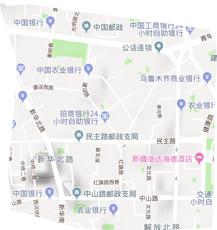 新华北路街道地形地图