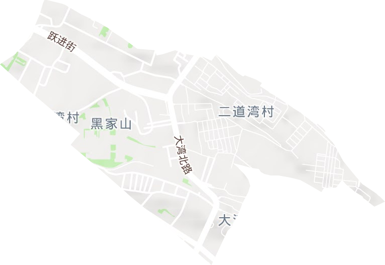 黑甲山街道地形地图