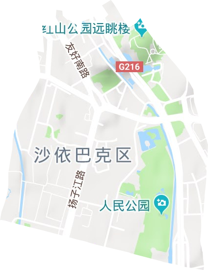 扬子江路街道地形地图