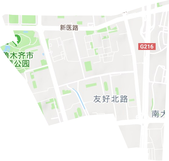 友好北路街道地形地图