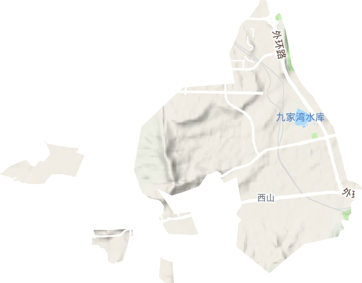 西山街道地形地图