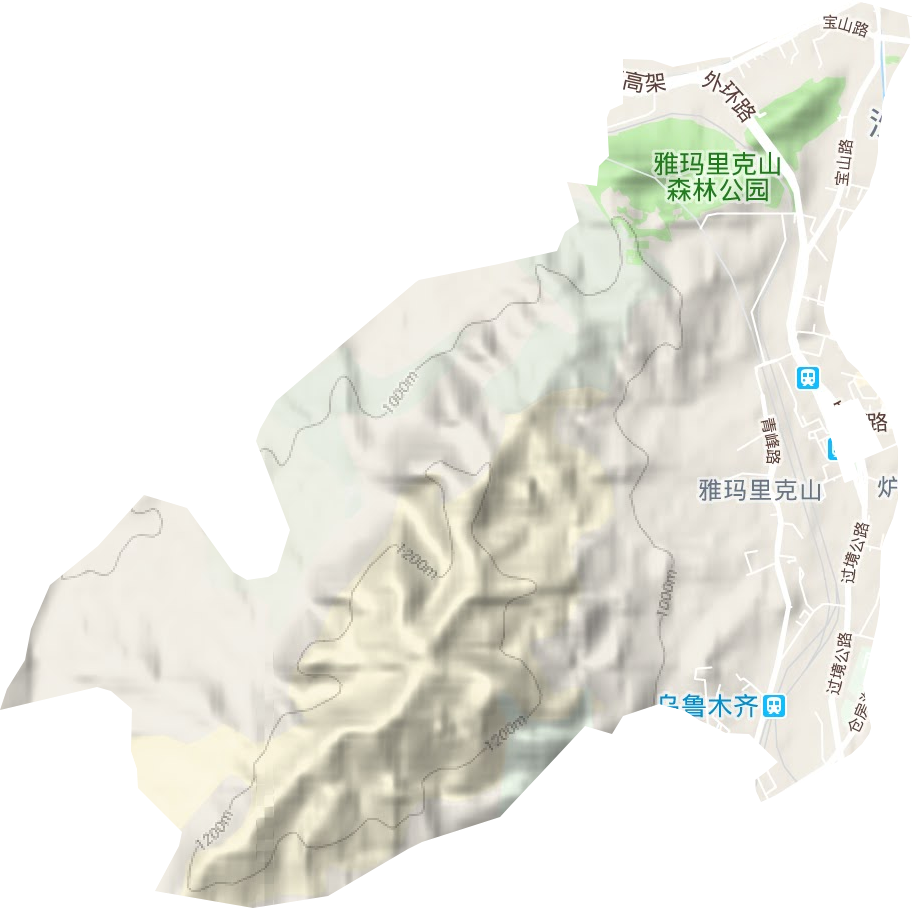 雅玛里克山街道地形地图