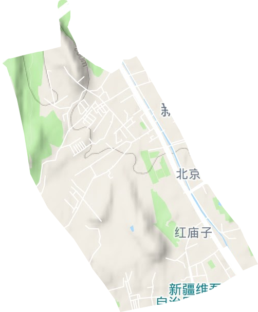 红庙子街道地形地图