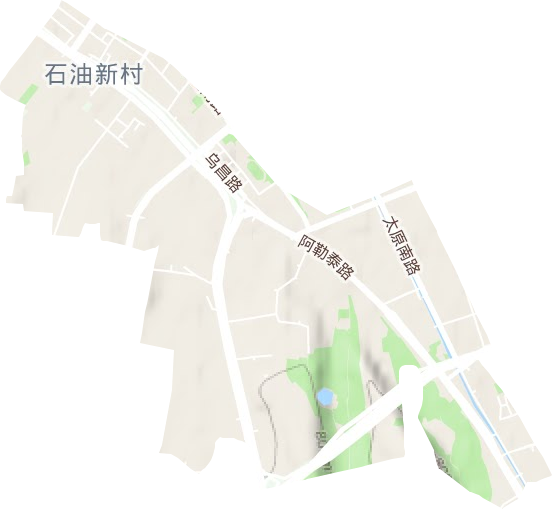 石油新村街道地形地图